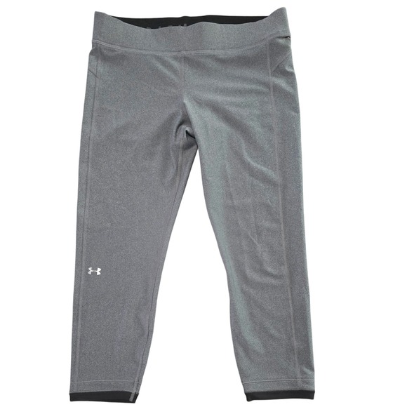 Under Armour HeatGear Athletic Capri‎ Leggings Running Gym Fitness Gray SZ XL - Picture 1 of 7